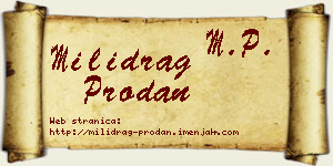 Milidrag Prodan vizit kartica
